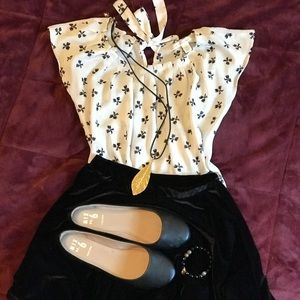 Bow tie patterned blouse